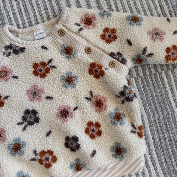 Fleece Floral Sweatshirt - Picture 1 of 3